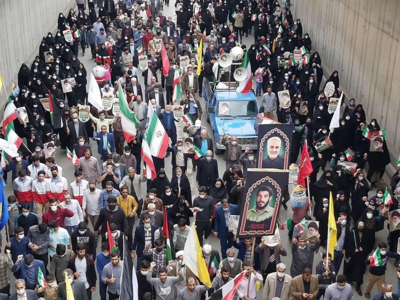 آغاز مراسم روز قدس در ایلام/ از حضور پرشور مردم تا انزجار از غاصبان قدس + تصاویر