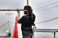 گوشه‌هایی از برپایی موکب نسل سلیمانی در مهران