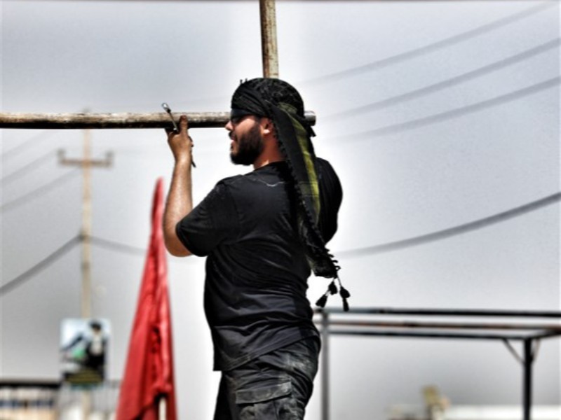 گوشه‌هایی از برپایی موکب نسل سلیمانی در مهران