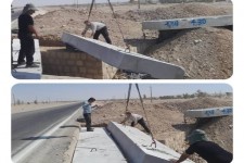 آغاز نصب دال‌های بتنی در محور مهران – دهلران