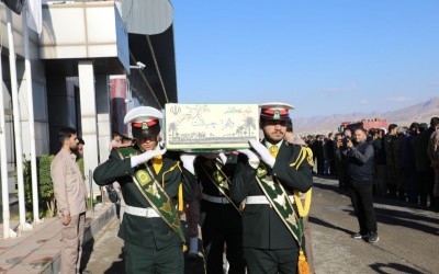 آیین استقبال از شهدای گمنام در فرودگاه ایلام