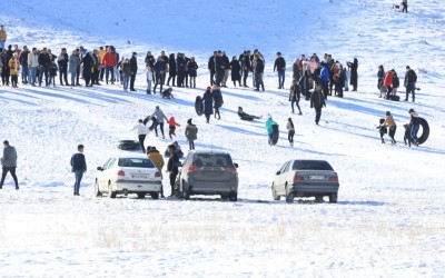 شادی مردم ایلام در نخستین برف زمستانی