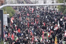 کلیپ هوایی از خروش عاشقان در تشییع رهبر شهید