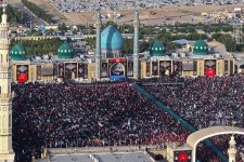 تصاویر هوایی جمکران از بدرقه باشکوه «قائد امت»