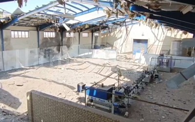 ویدئویی از خسارات حمله به کارخانه آب‌معدنی دهلران