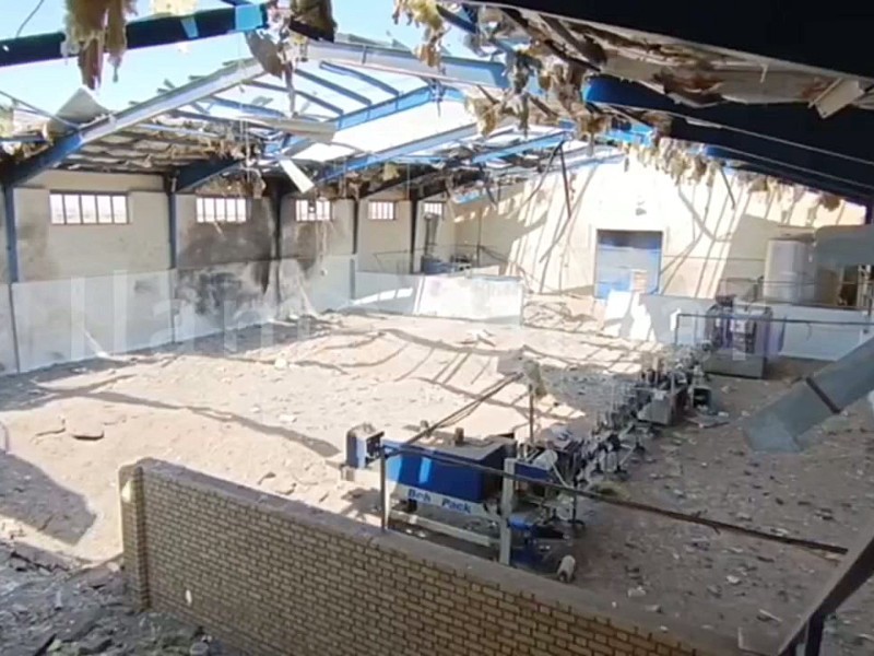 ویدئویی از خسارات حمله به کارخانه آب‌معدنی دهلران