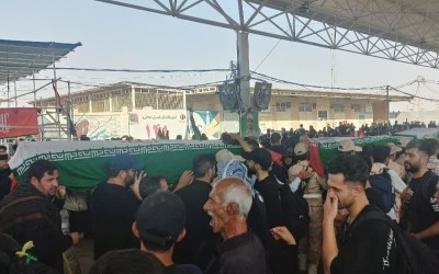 برگزاری تشییع پیکر ۵ شهید حمله آمریکا در مهران