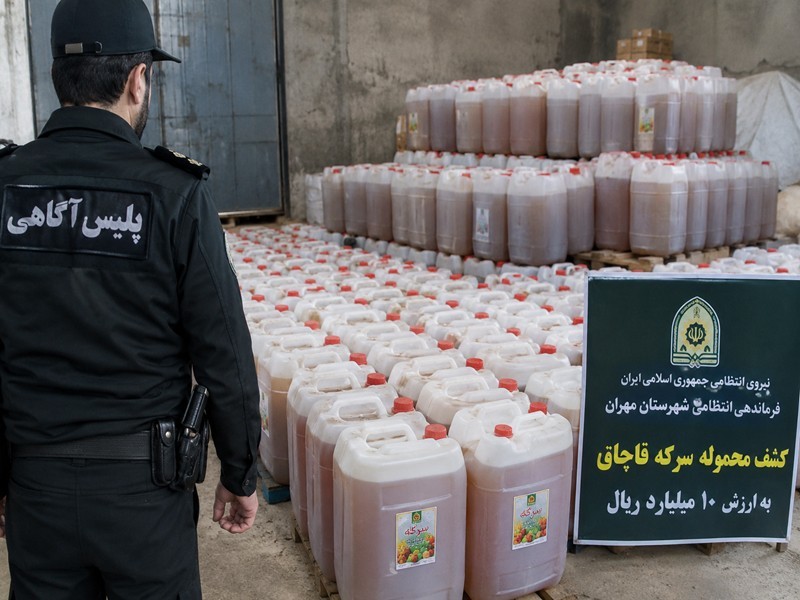 کشف ۱۵ تن سرکه قاچاق در مهران